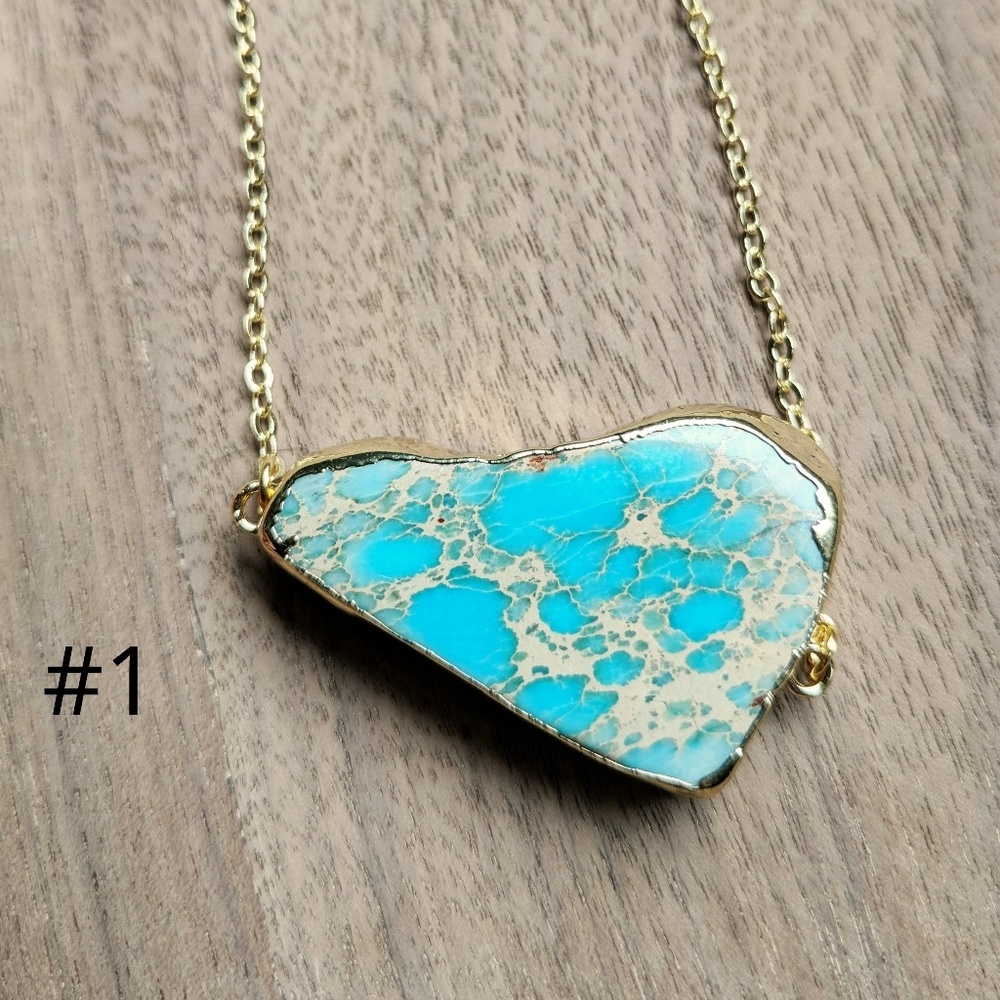 ⭐LAST ONE⭐ Raw Jasper 18k Gold Plate Boho Necklace - Picture 4 of 6